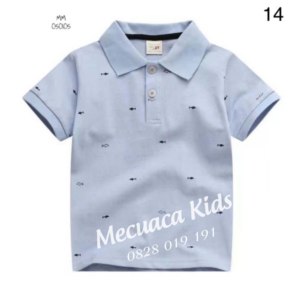 [18m-2y] Áo phông polo cotton cộc tay có cổ cho bé/bé trai