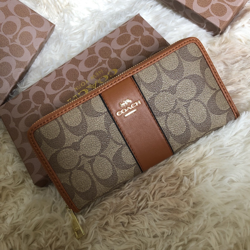 Ví dài kéo khóa coac 2 mầu nam nữ fullbox