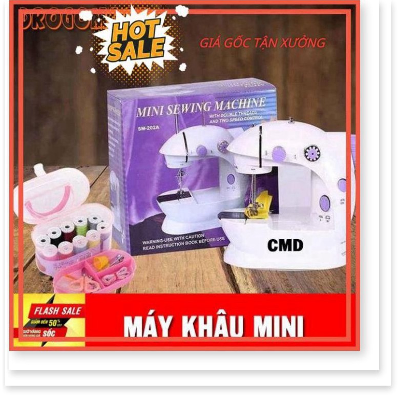 [ Bảo hành 6 tháng] Máy may mini máy khâu mini CMD có đèn led may thêu vá tại gia đình rất tiện dụng