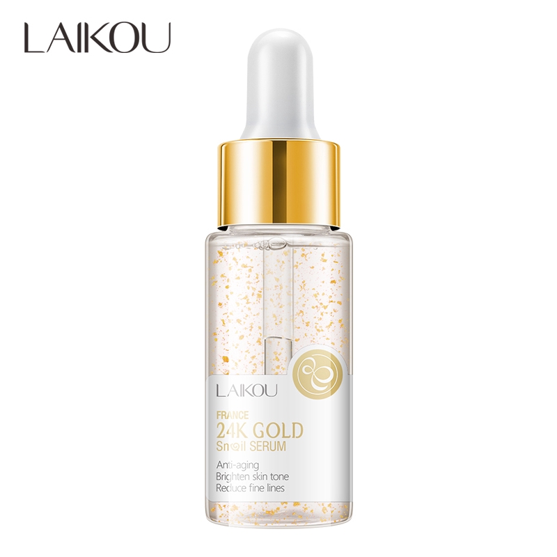 Serum Ốc Sên Vàng LAIKOU 24k Dưỡng Da Chống Lão Hóa Làm Săn Chắc Mịn Màng 17ml