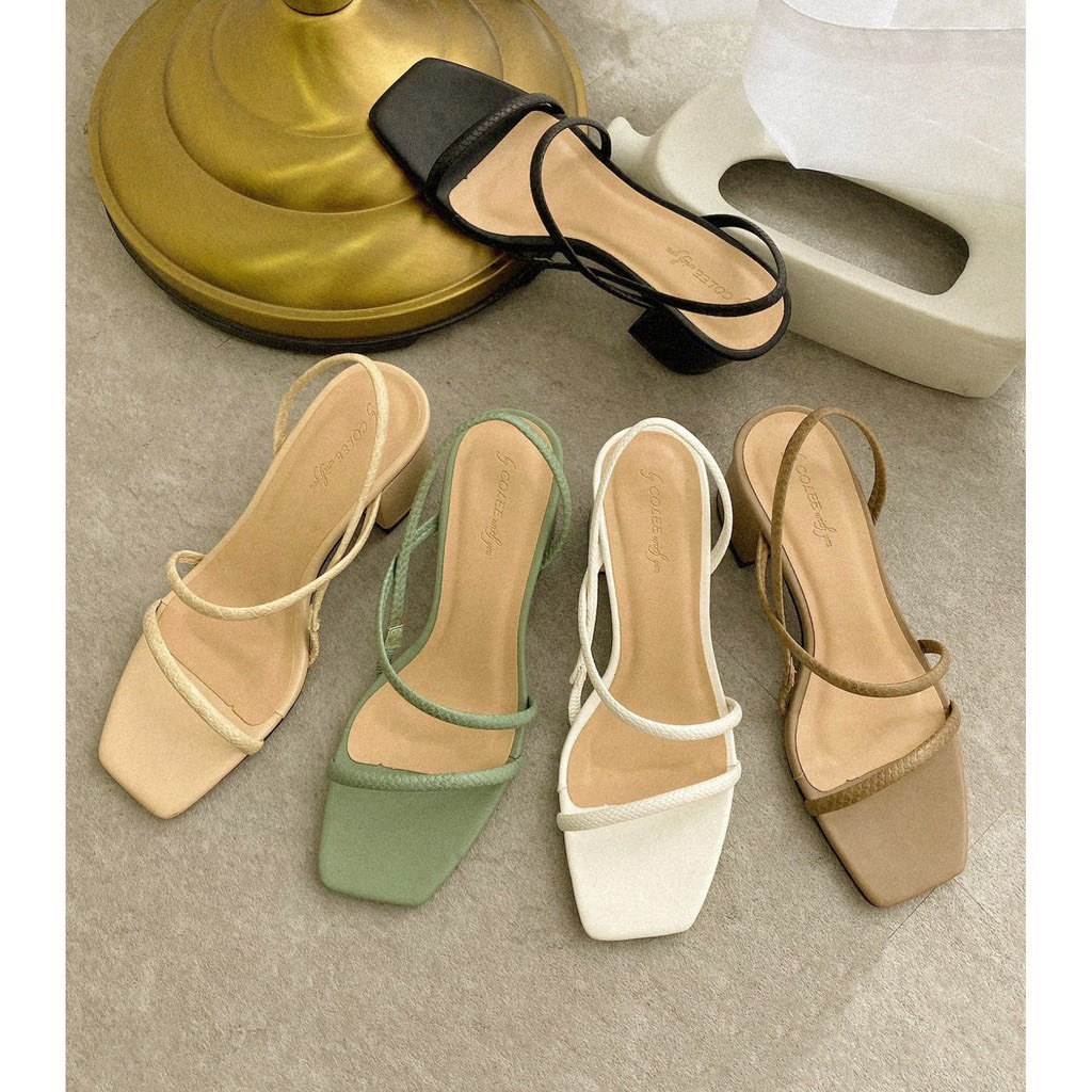 ÁNH THẬT SANDAL NỮ HAI QUAI MẢNH GÓT VUÔNG CAO 5P ÊM CHÂN SANG CHẢNH G4