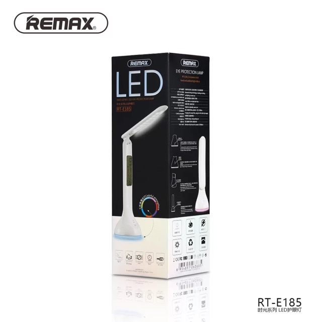 ĐÈN LED CHỐNG CẬN REMAX RT- E 185 2W CHÍNH HÃNG KIÊM CHUÔNG BÁO THỨC, NHIỆT ĐỘ NGÀY GIỜ HIỂN THỊ ĐÈN LED - BH 1 NĂM