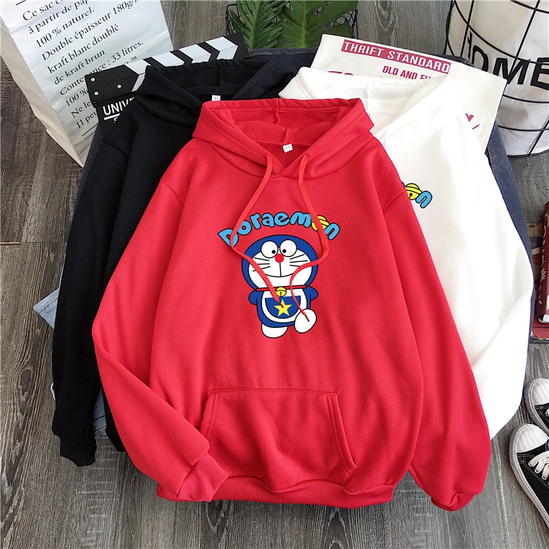 Áo hoodie sweater dài tay hình doraemon nhiều màu thời trang thu đông cho nam nữ cặp đôi