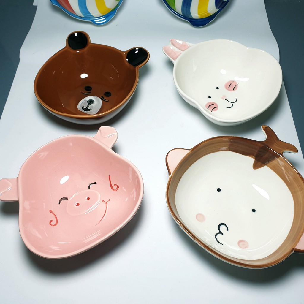 Bát Ăn Dặm Cute Cho Bé Hình Heo Hồng Dễ Thương, Chén Ăn Dặm Gốm Sứ Cao Cấp