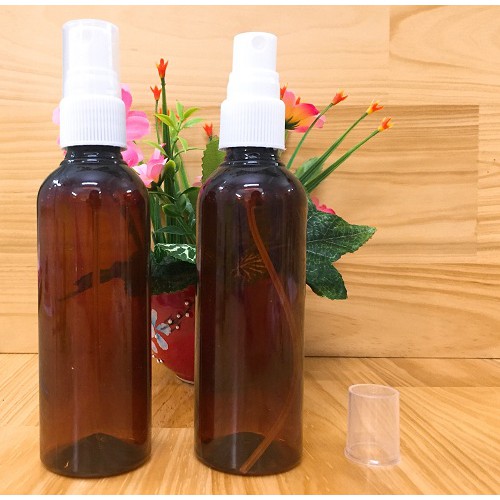 Chai nhựa chiết mỹ phẩm/ Chai nhựa xịt 100ml màu nâu