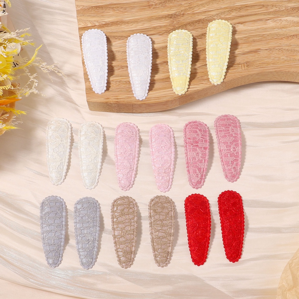 2 Kẹp tóc KIDSBOWS vải cotton thêu hoa xinh xắn cho bé gái