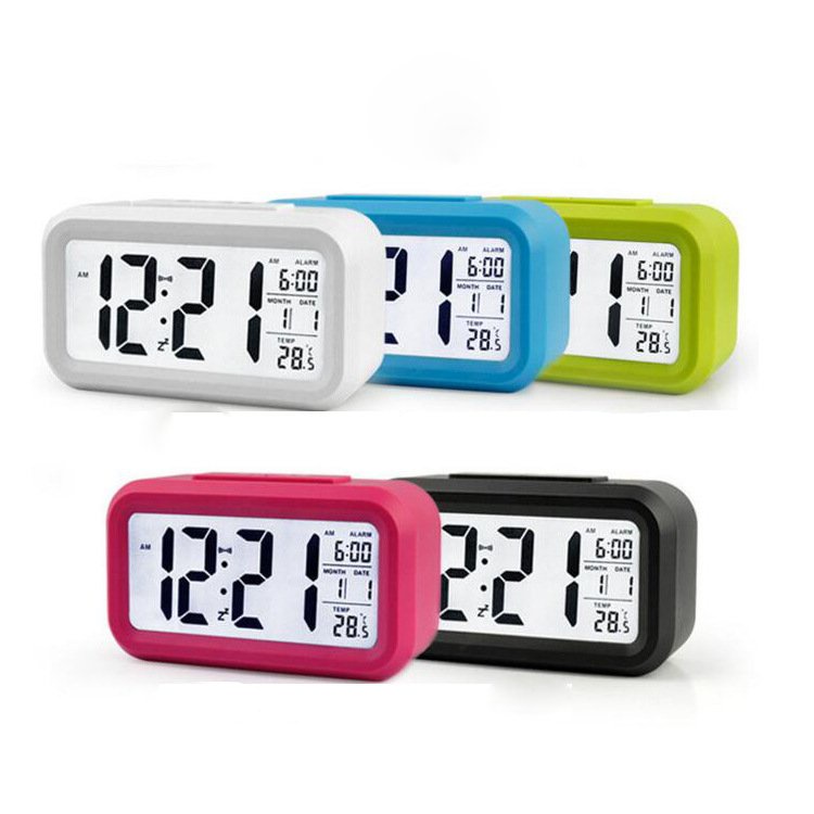Đồng Hồ Để Bàn Màn Hình LCD Đa Năng:  Báo Thức, Lịch, Nhiệt độ.