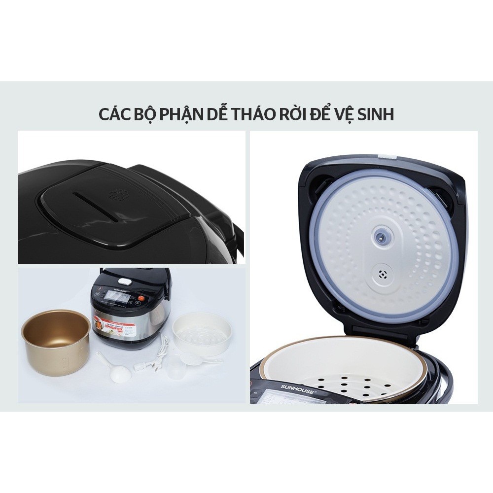 Nồi cơm điện tử 1.8 lít sunhouse shd8907b | Sử dụng cho 6 người ăn | BigBuy360 - bigbuy360.vn