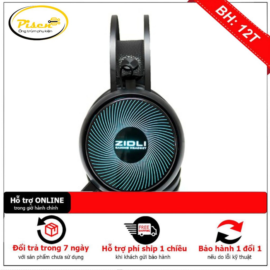 🔰 [ FREE SHIP ] Tai nghe Gaming ZIDLI ZH12S (7.1, USB, LED) - A/ Mic ngắn - Hàng Chính Hãng ✅