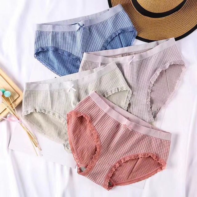 Quần lót kẻ ô mềm thoáng mát L312