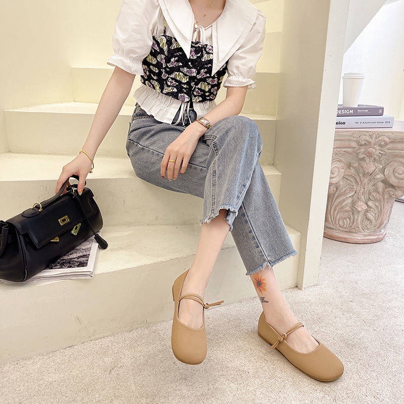 Giầy lười Giày Búp Bê Đế Bằng Thiết Kế Mới Thời Trang Mùa Xuân Thu Theo Phong Cách Hàn Quốc