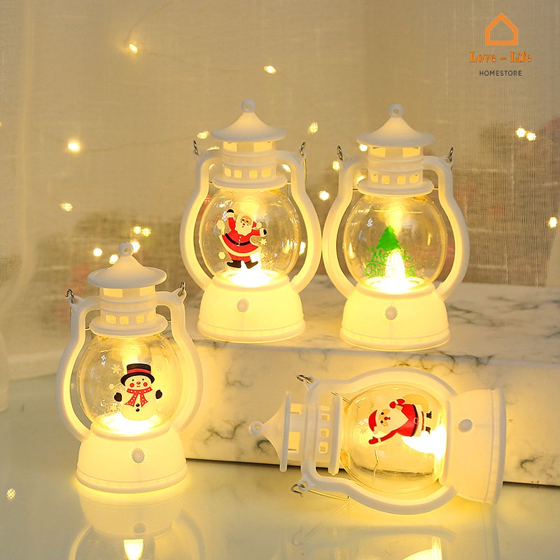 1 Đèn Treo Trang Trí Hình Ông Già Noel / Người Tuyết Dùng Pin Cho Năm Mới