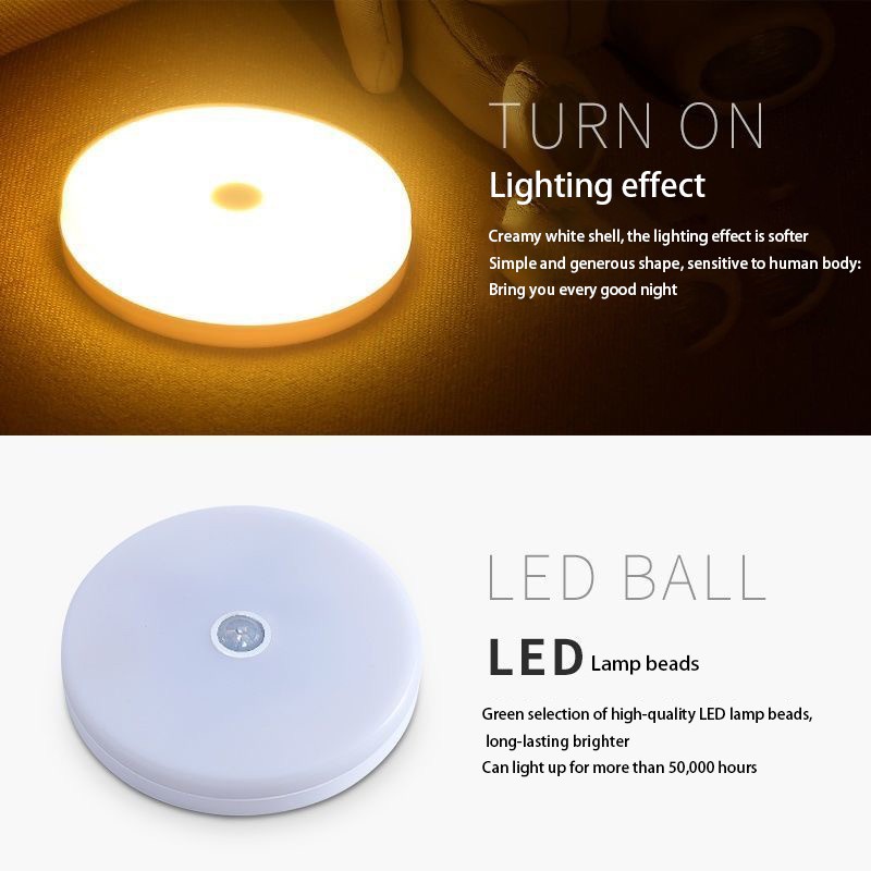 Đèn led cảm biến chuyển động không dây có thể sạc lại bằng cáp USB lắp đặt nam châm