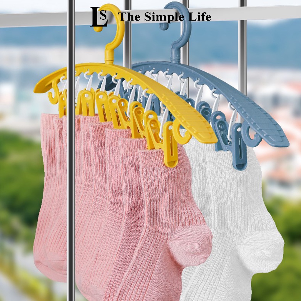 Móc treo quần áo nhiều kẹp, kẹp phơi, treo quần áo bằng nhựa, chống trượt, chắc chắn đa năng, tiện dụng [CHÍNH HÃNG]