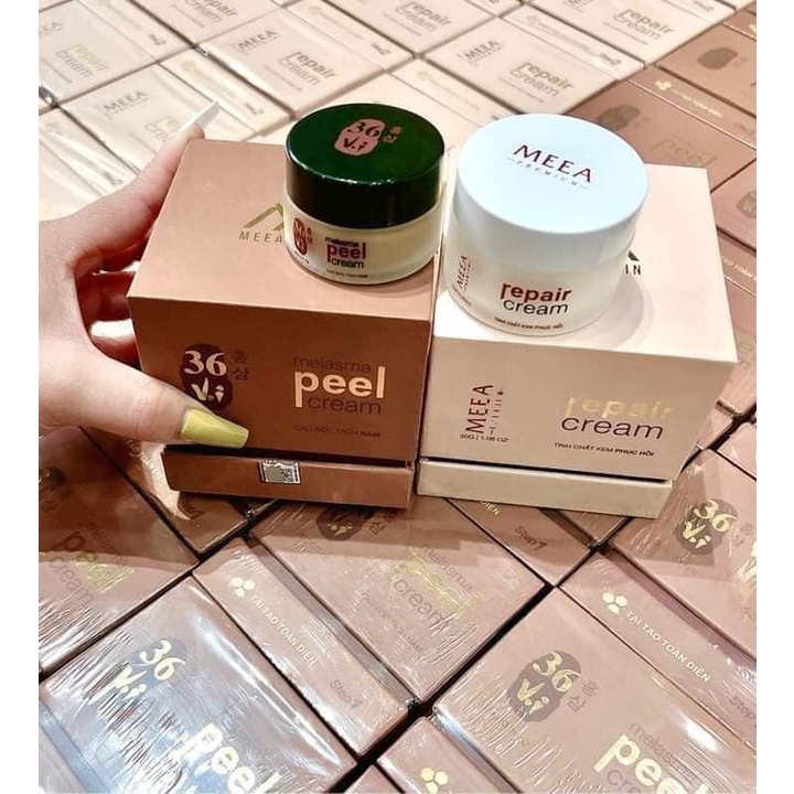 Combo Peel da tảo sâm + Kem Phục Hồi Ha Tảo Sâm Bóc Tách Da Đông Y 36 Vị Meea