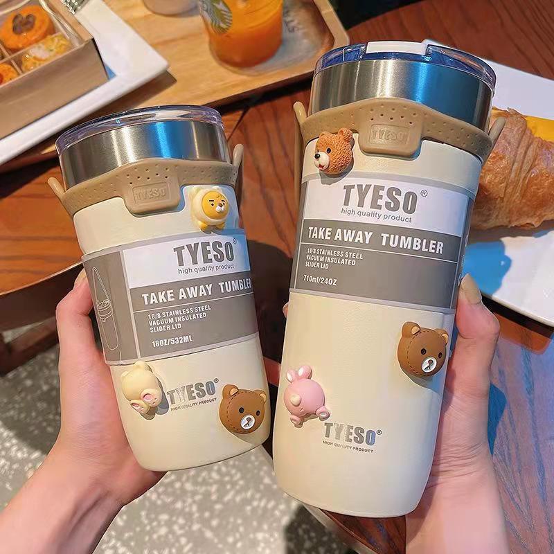 Ly Giữ Nhiệt TYESO Cốc Giữ Nhiệt Inox 304 Cao Cấp 710ml Có Quai Xách Giữ Nhiệt Tốt Hạn Chế Va Đập Tặng Kèm Ống Hút