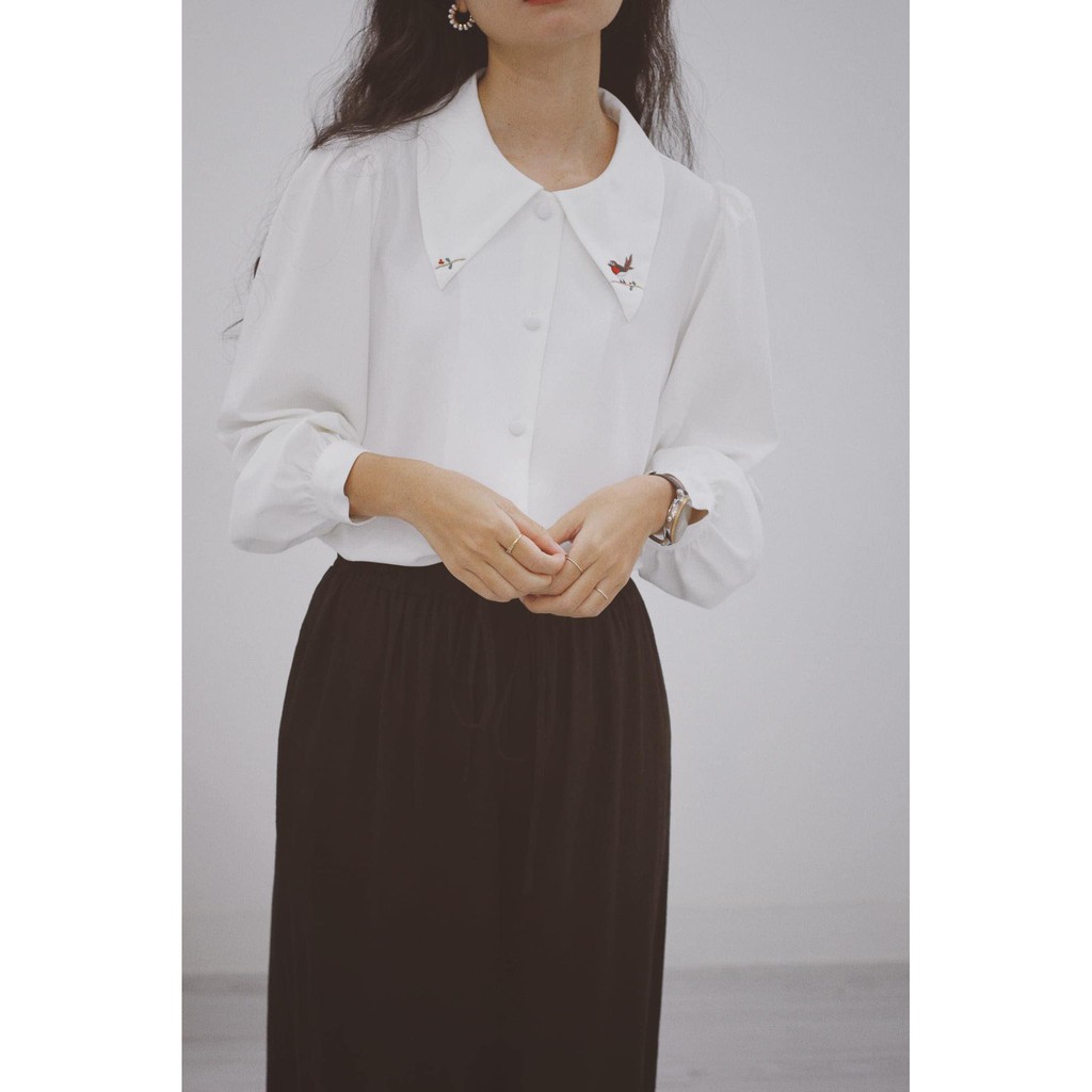 Áo sơ mi thêu tay Cỏ lau