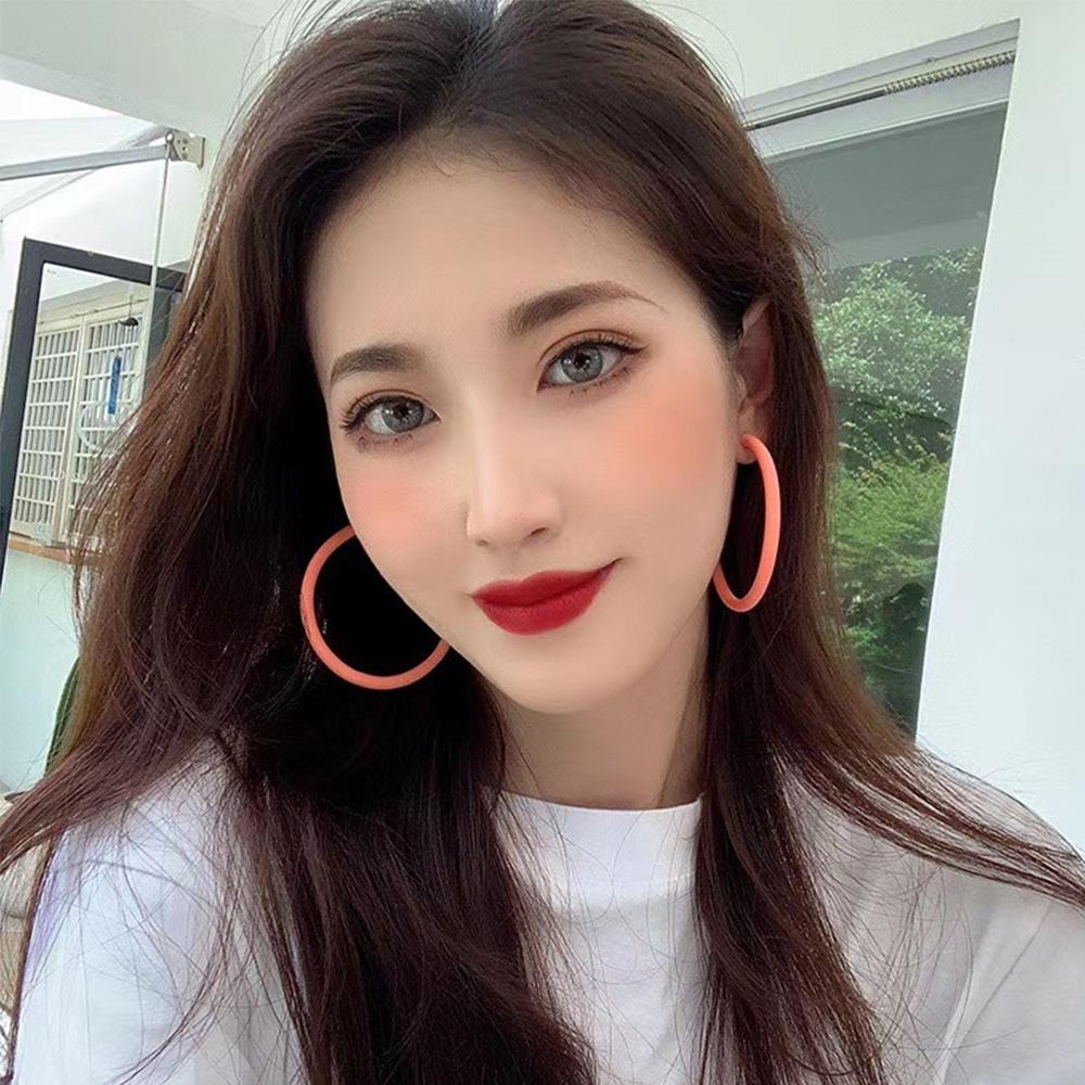 LILYES Bông Tai Hình Tròn Đơn Giản Thời Trang Cho Nữ