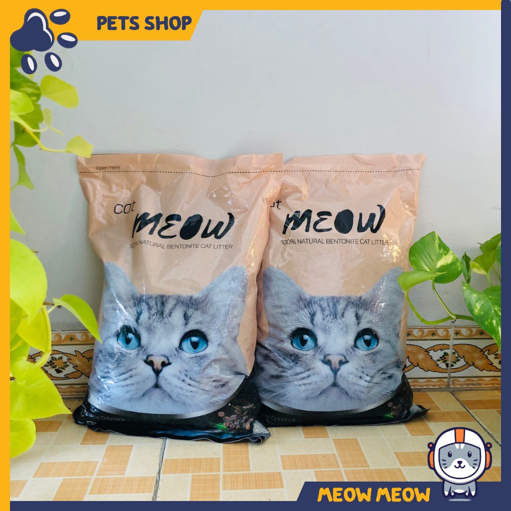 Cát vệ sinh cho mèo Meow Cat hương cà phê | Túi 8L ~ 3.7KG | Cát mèo vón cục thấm hút và khử mùi tốt.