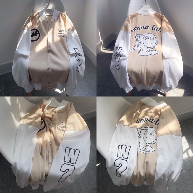 Khoác nỉ ngoại bomber in hình unisex &lt; 70kg