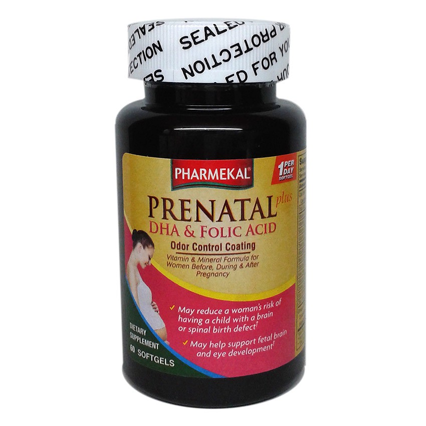 Thực Phẩm Chức Năng Hỗ Trợ Thai Kỳ Pharmekal Prenatal DHA & Folic Acid (60 Viên)