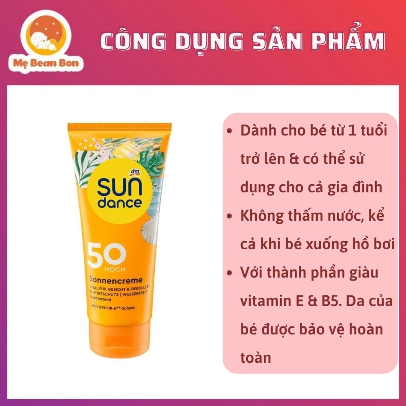 Kem chống nắng cho bé Sundance Kids Sonnencreme Spf 50 tuýp 100ml Đức - Mẹ bean bon