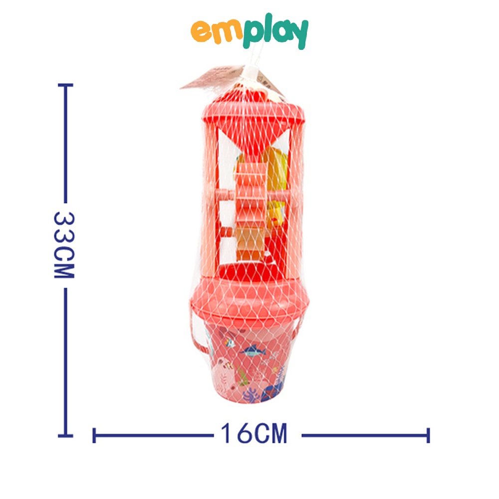 Đồ chơi đi biển xúc cát cao cấp Emplay chất liệu nhựa an toàn chơi guồng cát hay với hạt muồng cho bé từ 3 tuổi