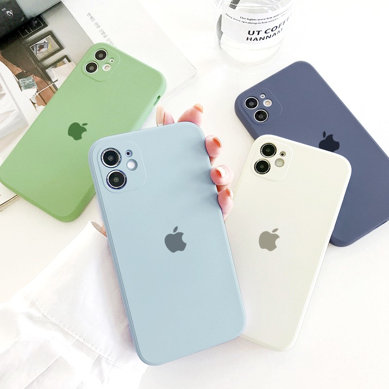 Ốp điện thoại in logo Apple cạnh vuông BVC cho Iphone 5/5s/6/6s/7/8 plus/x/xs/11/12/pro/max