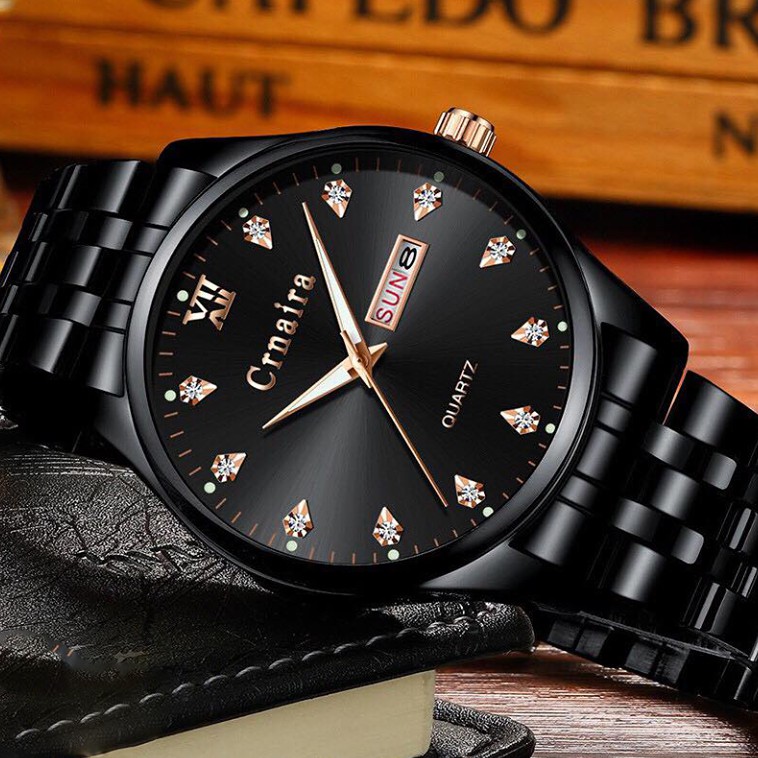 Đồng hồ nam Crnaira chính hãng, dây thép bền màu, xem được lịch, thứ, tuần tiện lợi, lên tay cực đẹp ( Mã: ACR01 ) | BigBuy360 - bigbuy360.vn
