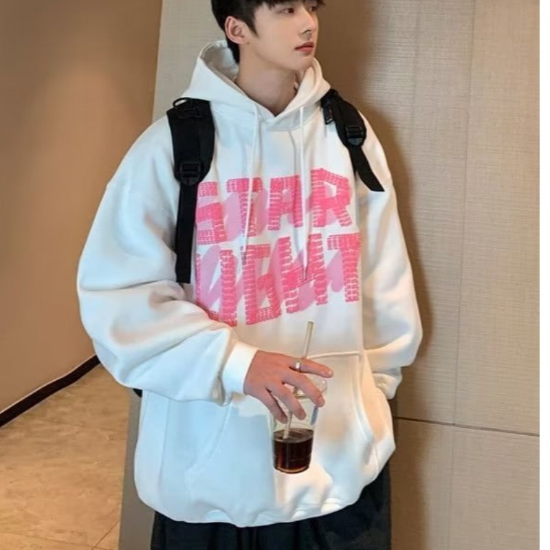 Áo Hoodie Dáng Rộng Thời Trang Retro Đường Phố Cá Tính Kiểu Hàn Quốc Cho Nam