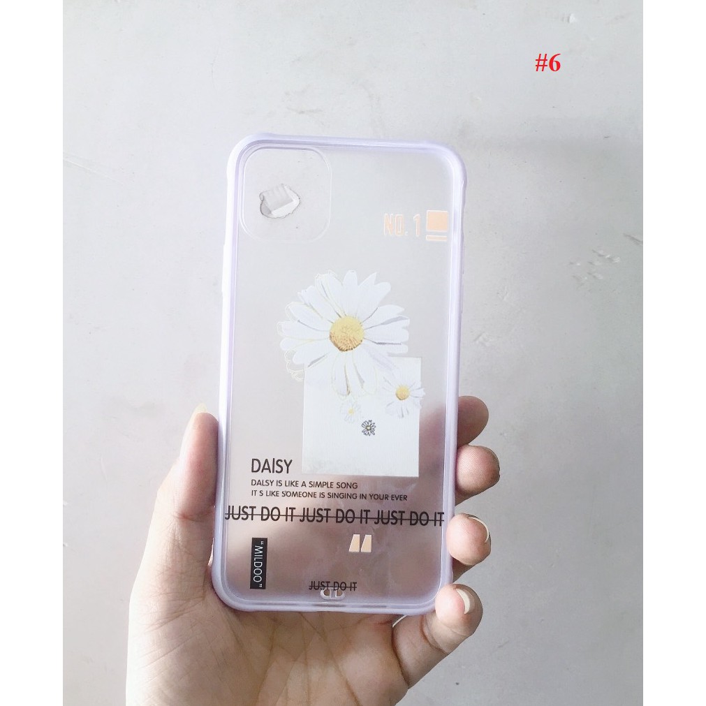 Ốp viền màu lưng nhám hoa cúc Iphone 11promax chống sốc 4 góc cạnh