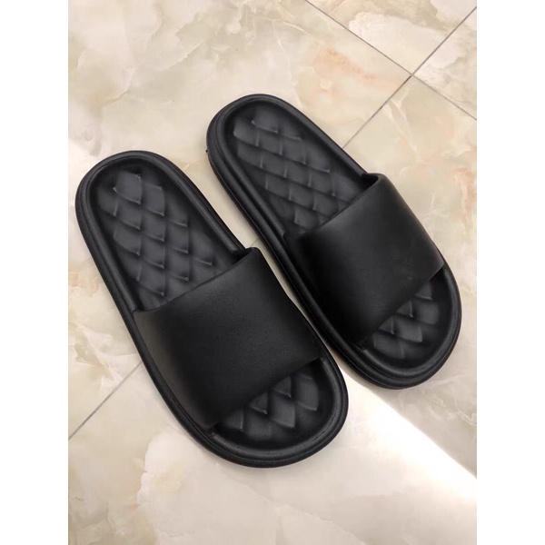 Dép quai ngang trơn Basic đế bánh mì phong cách Hàn Quốc kèm ảnh thật