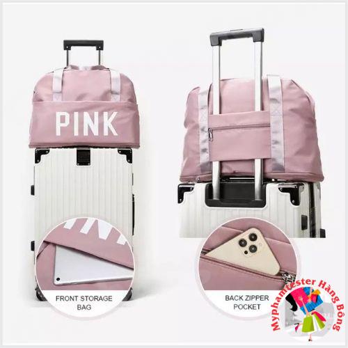 (HÀNG ĐẸP) Túi xách Pink gấp gọn nhiều màu, chống thấm nước