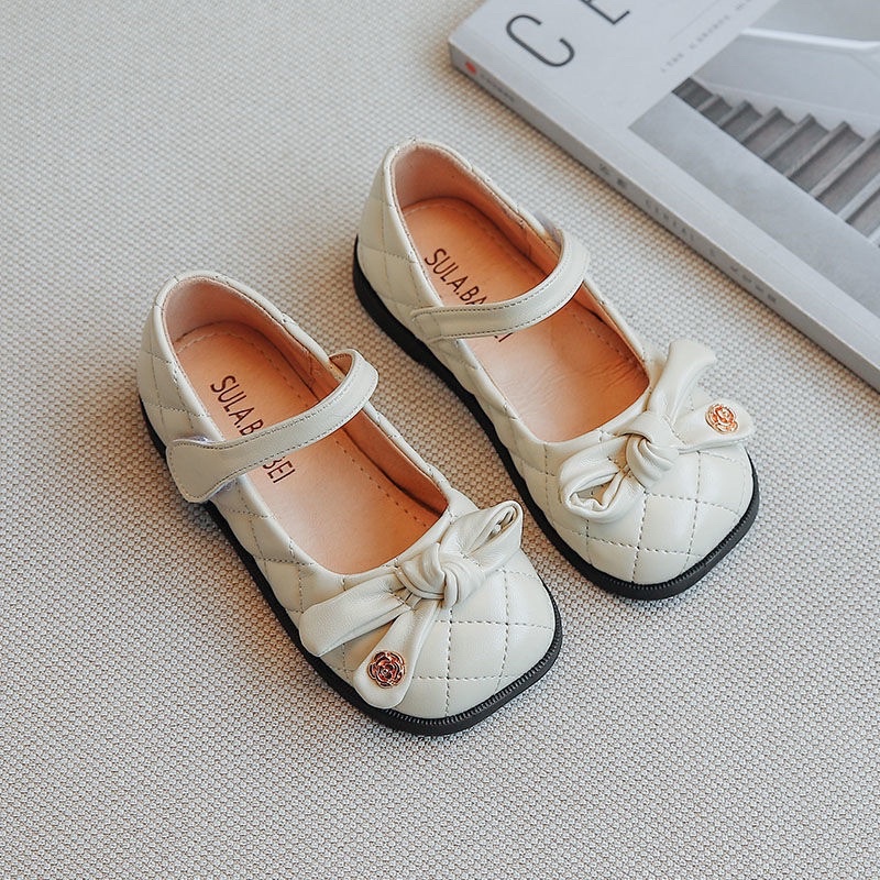 Giày Búp Bê Da Mềm Mũi Vuông Chống Trượt Phong Cách Hàn Quốc Dễ Thương Cho Bé Gái 1-8Tuổi