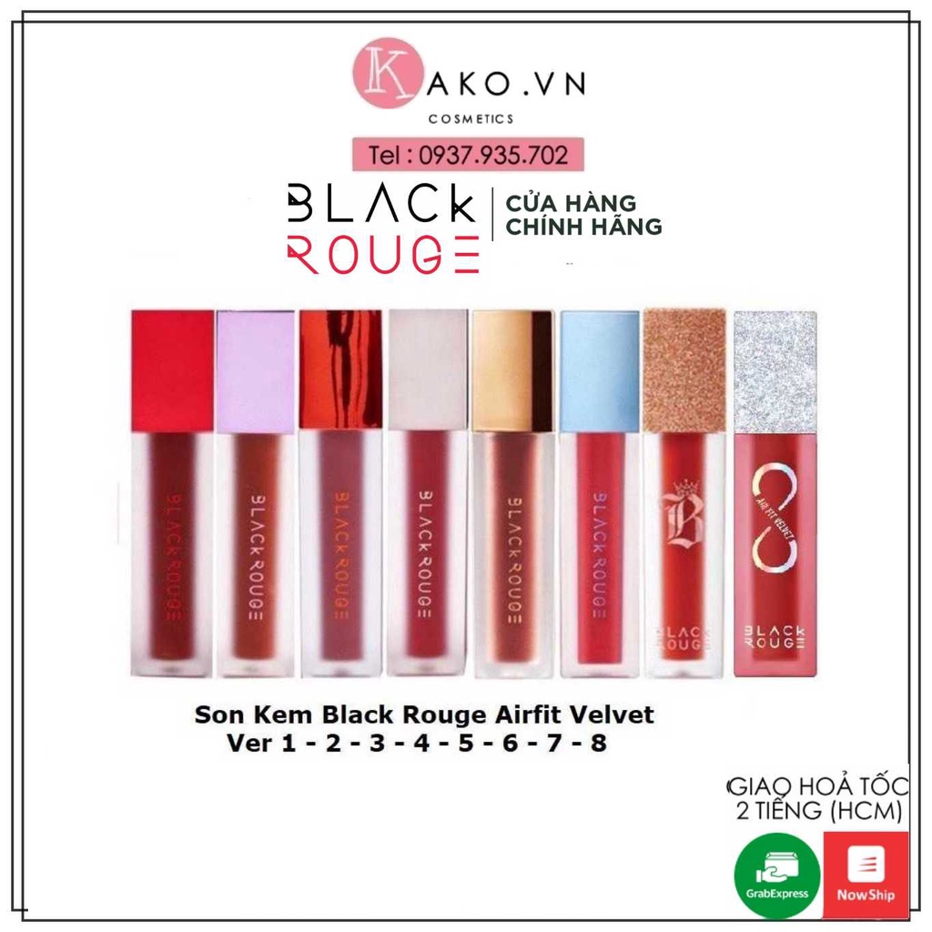 (Full Màu A01-A45) Son kem lì Black Rouge Air Fit Velvet Tint Ver 8 A06 A12 Ver8