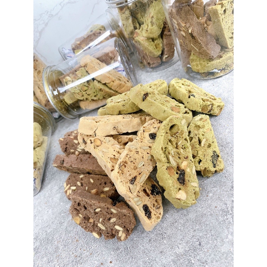 Bánh Biscoti giảm cân 3 vị hũ 250g - Ăn vặt ngon rẽ Sài Gòn