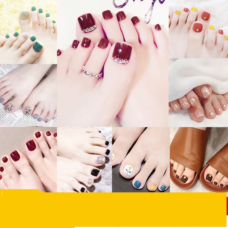 Miếng dán trang trí móng chân màu đẹp long lanh hợp thời trang