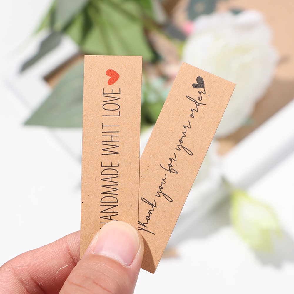 Set 50/ 100 nhãn giấy in chữ Thank You dài 10m dùng để trang trí quà tặng