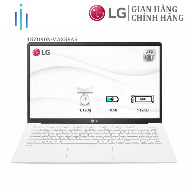 Laptop LG Gram 2020 15ZD90N-V.AX56A5 i5-1035G7 | 8GB | 512GB | Intel Iris Plus Graphics | 15.6" FHD | DOS