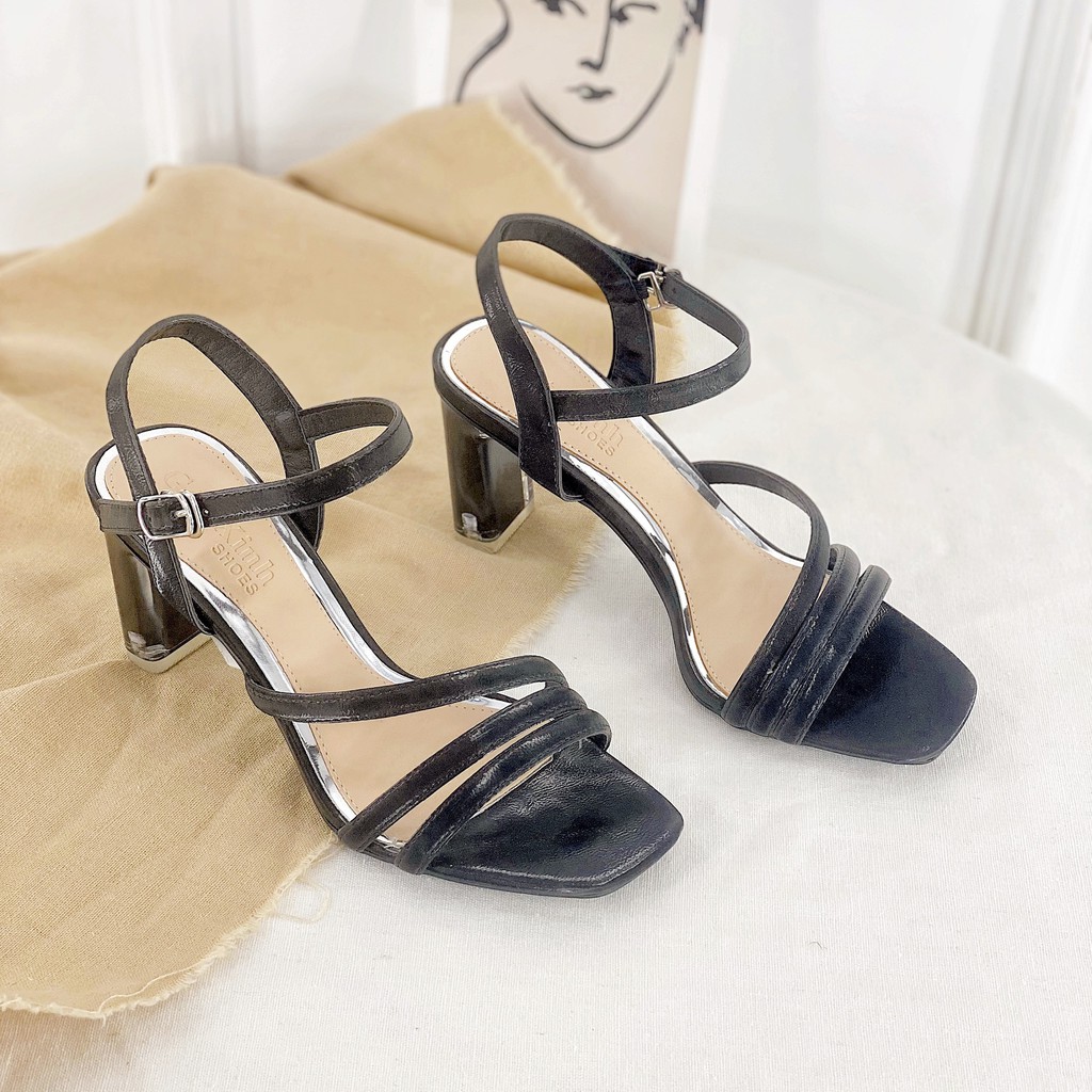 Sandal cao gót GÓT XINH GX343 đế cao 5cm da mềm đế trụ vuông