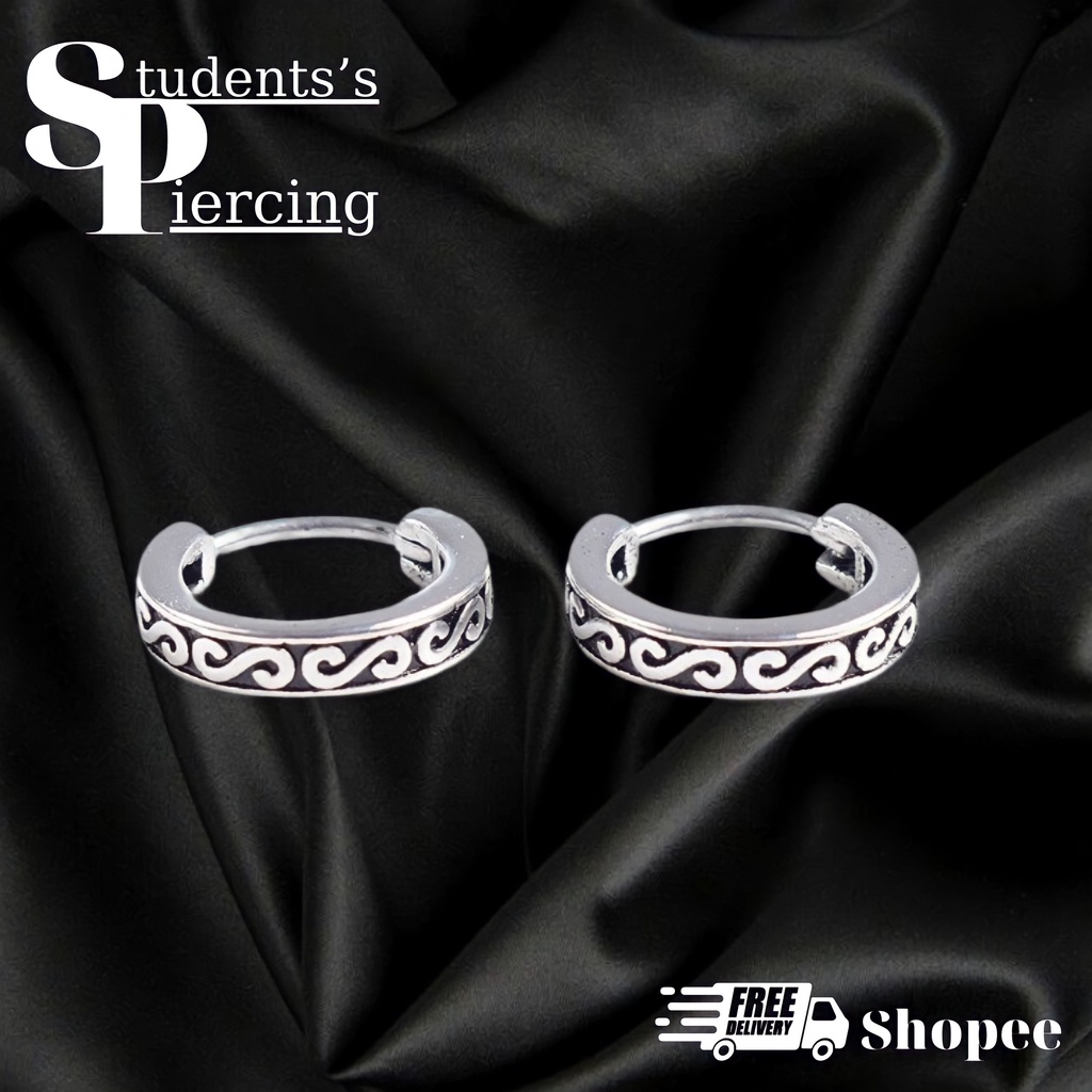 [NOW SHIP] KHUYÊN TAI VÒNG HỌA TIẾT CÁ TÍNH - KHUYÊN THÉP KHÔNG GỈ