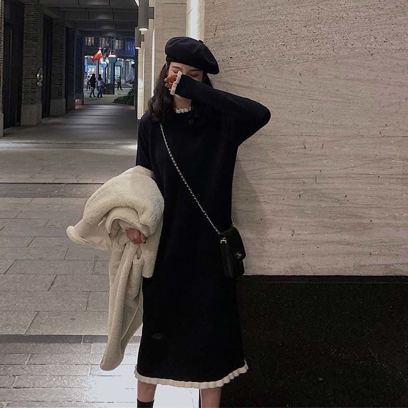 Đầm Dệt Kim Dáng Dài Thiết Kế Mới Xinh Xắn Thời Trang Dành Cho Nữ