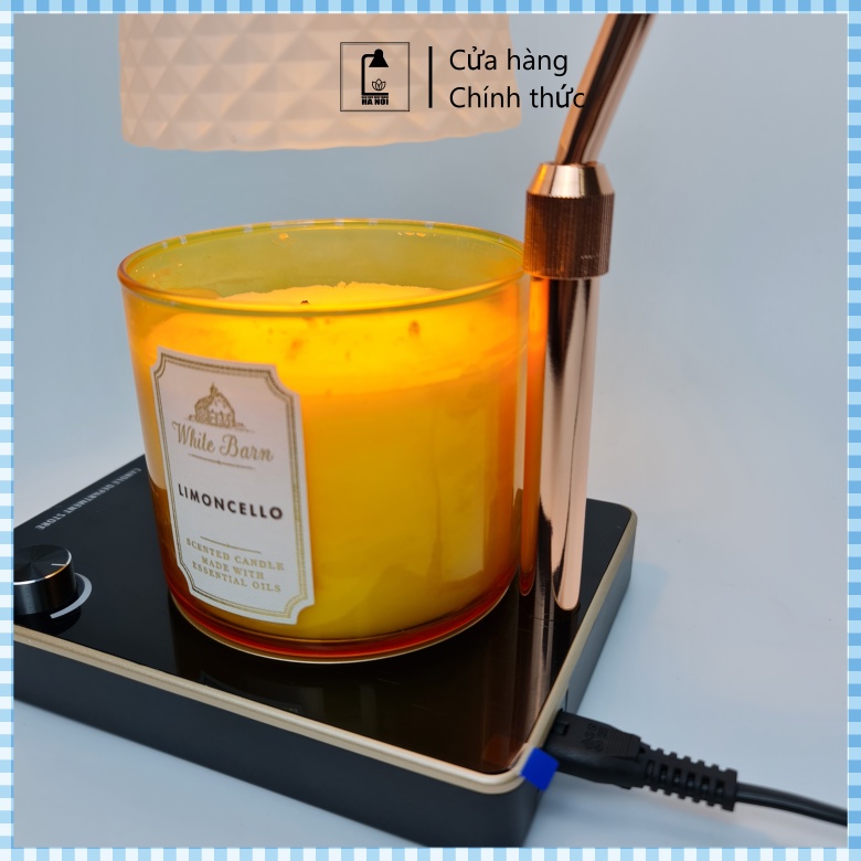 Đèn đốt nến thơm Điều chỉnh độ cao - Warmer Candles GU10 35W - Phong cách Châu Âu,đèn vàng đế tròn nâu