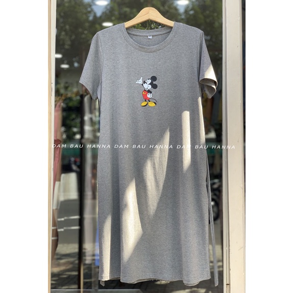 [TẶNG QUÀ- CÓ SIZE 80KG] Đầm bầu thun cotton lạnh dáng suông mặc nhà, mặc đi chơi , THUN COTTON cao cấp co dãn 4 chiềU
