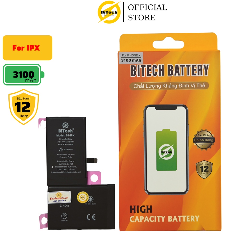 Pin điện thoại dung lượng cao BITECH BT-X