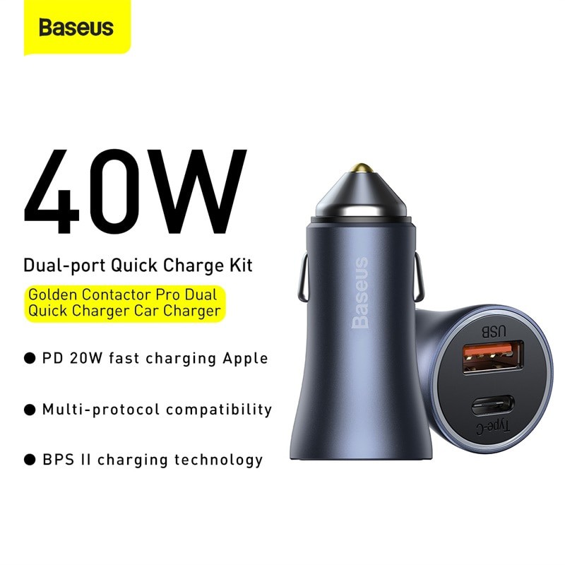  Tẩu Sạc Ô Tô, Tẩu Sạc Nhanh PD 20W, 40W 2 Cổng USB Và Type C | BigBuy360 - bigbuy360.vn