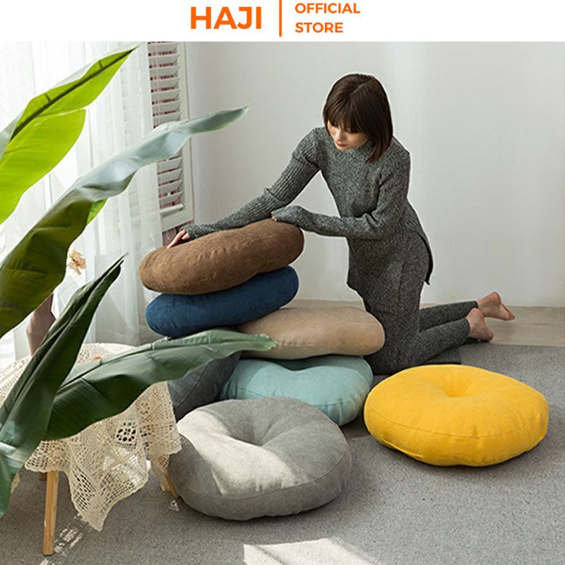 Đệm ngồi bệt HAJI cao cấp không xù lông màu sắc trẻ trung hiện đại (nhiều màu lựa chọn) D13