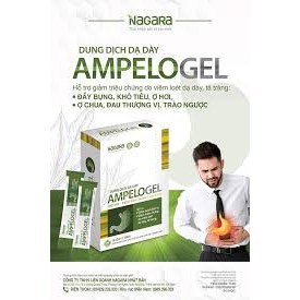 Dung dịch dạ dày Ampelogel, hỗ trợ viêm loét dạ dày thượng vị, trào ngược dạ dày, giảm chướng bụng, ợ chua đầy hơi H/18g