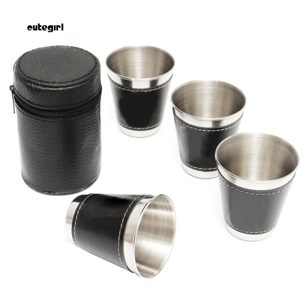 Bộ 4 ly bằng thép không gỉ màu rượu vang đỏ rượu vang độc đáo