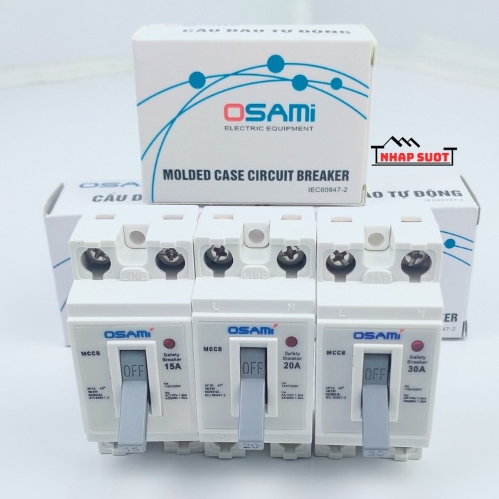 Aptomat CB Cóc Át Khối OSAMi 15A 20A 30A - Có Đèn Báo